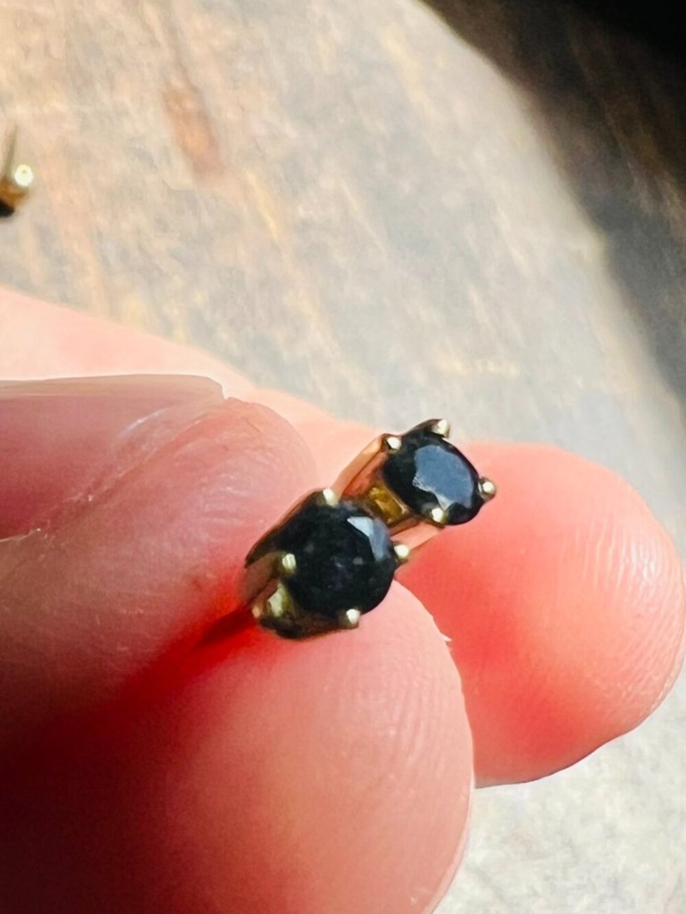 14k Solid Gold and Sapphire Stud Earrings